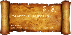 Potorszki Hajnalka névjegykártya